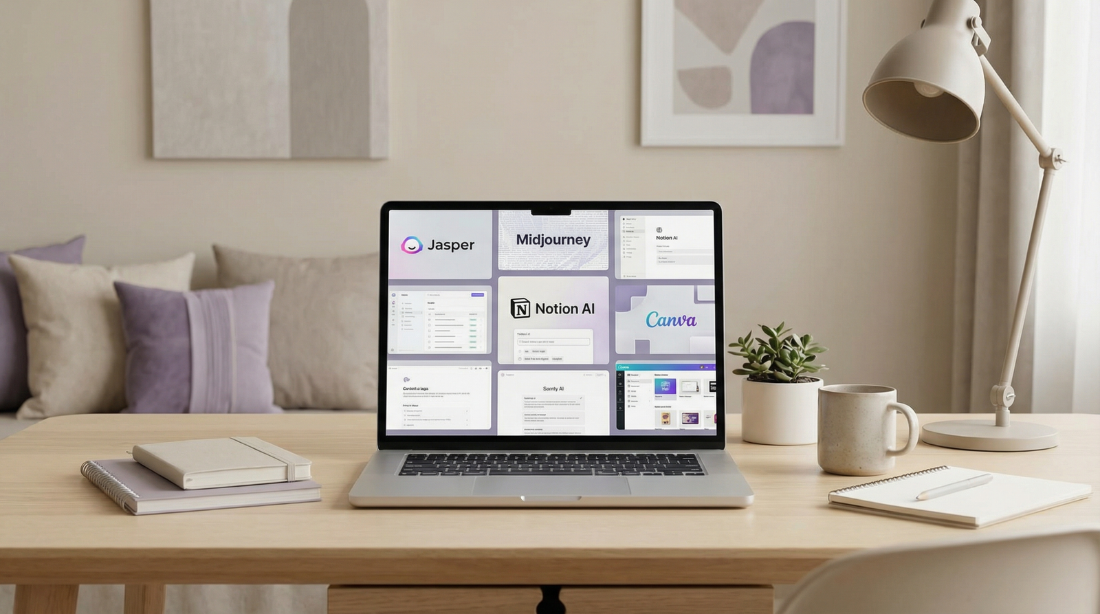 AI tools dashboard collage content creation software examples