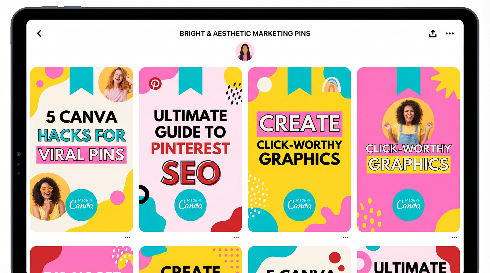 Pinterest pin design examples Canva marketing clean aesthetic